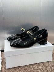 MEDIUM 35 MM HEEL PUMP IN BLACK PATENT CALFSKIN