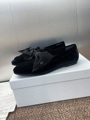 DIOR 25S LOAFER IN BLACK VELVET AND GROSGRAIN