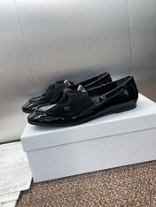 DIOR 25S LOAFER IN BLACK PATENT CALFSKIN AND GROSGRAIN