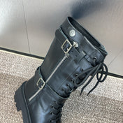 DIOR 25S D-MAJOR SERIES PUNK BOOTS 45MM IN BLACK CALFSKIN