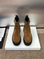 CELINE 26S ANKLE BOOTS 45 MM IN BROWN SUEDE