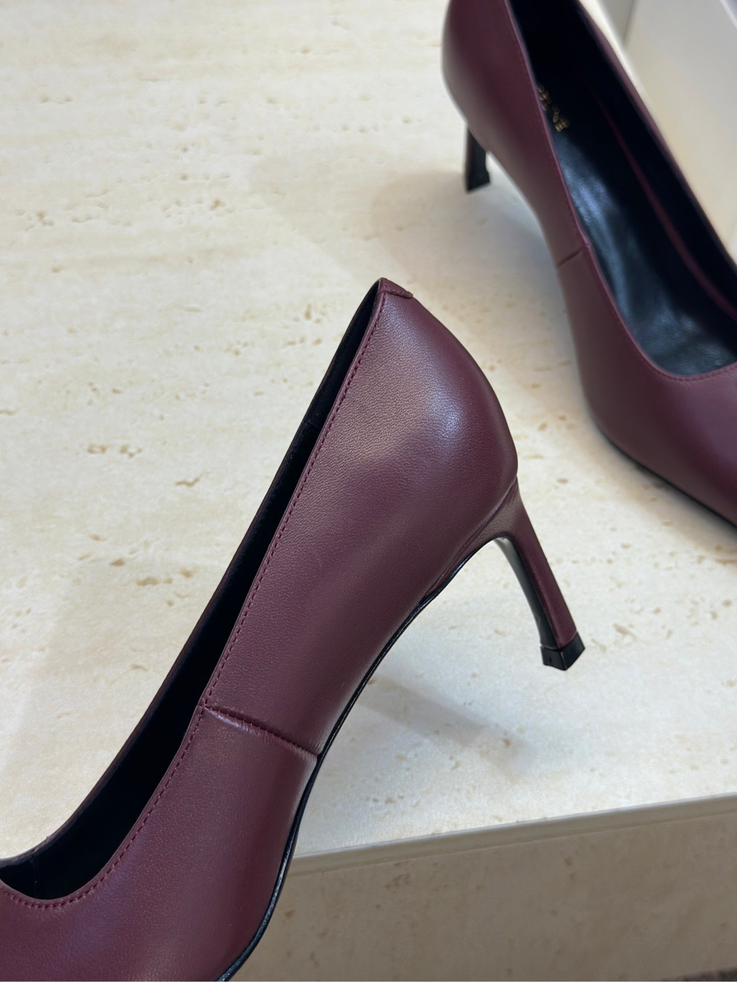 CELINE 26S HIGH HEELS 65 MM IN DARK RED CALFSKIN