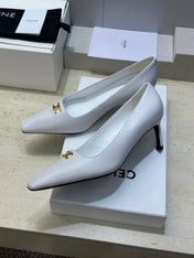 CELINE 26S HIGH HEELS 65 MM IN WHITE CALFSKIN