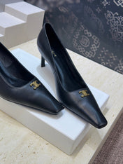 CELINE 26S HIGH HEELS 65 MM IN BLACK CALFSKIN
