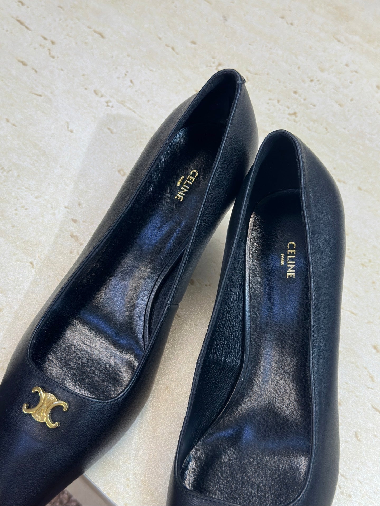 CELINE 26S HIGH HEELS 65 MM IN BLACK CALFSKIN