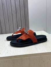 HM 26S EMPIRE SANDAL IN RUST BROWN SUEDE SILVER HARDWARE