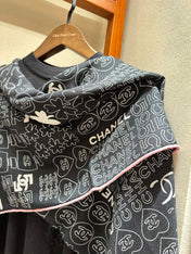 SQUARE SCARF 140 CM IN BLACK MONOGRAM SILK 403999