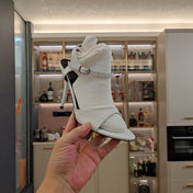 OPEN TOE STRAPPY HIGH HEEL IN WHITE CALFSKIN