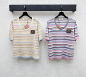 MIUMIU STRIPED KNIT T-SHIRT 273767