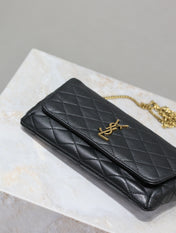 YSL 25S SAINT LAURENT GABY 19 IN BLACK QUILTED CALFSKIN GOLD HARDWARE