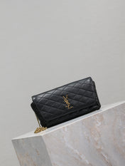 YSL 25S SAINT LAURENT GABY 19 IN BLACK QUILTED CALFSKIN GOLD HARDWRE