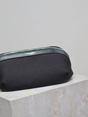 YSL 25S CLASSIC CROSSBODY BAG 26 IN BLACK CANVAS SILVER HARDWRE