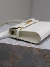 YSL 25S MINI MANHATTAN 19 IN BLANC VINTAGE CALFSKIN GOLD HARDWRE