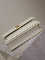 YSL 25S SUNSET MM 25 IN IVORY CALFSKIN GOLD HARDWARE