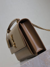 YSL 25S SUNSET MM 25 IN FOX CALFSKIN GOLD HARDWRE
