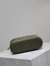 GABY MINI VANITY BAG 18 IN ARMY GREEN LAMBSKIN