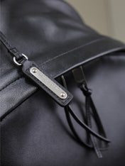 CITY BACKPACK 38 IN BLACK CALFSKIN