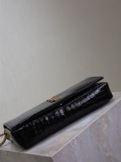 KATE 99 MEDIUM BAG 26 IN BLACK CROCODILE-EMBOSSED CALFSKIN COPPER HARDWARE