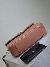 LOULOU SMALL 24 IN SALMON PINK SHEEPSKIN GOLD HARDWARE