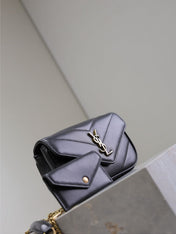 LOULOU MINI 20 IN BLACK SHEEPSKIN GOLD HARDWARE