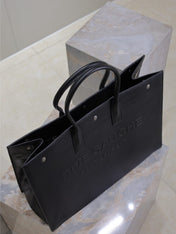 YSL 25S RIVE GAUCHE LARGE TOTE BAG 48 IN BLACK CALFSKIN