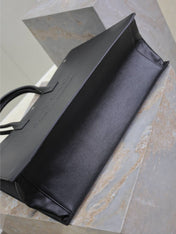 YSL 25S RIVE GAUCHE LARGE TOTE BAG 48 IN BLACK CALFSKIN