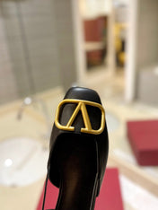 VALENTINO 26S SLINGBACK IN BLACK SMOOTH CALFSKIN