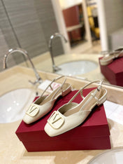 VALENTINO 26S SLINGBACK IN CREAM WHITE PATENT CALFSKIN