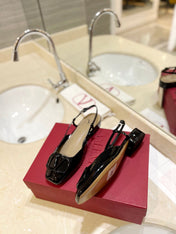 VALENTINO 26S SLINGBACK IN BLACK PATENT CALFSKIN