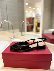 VALENTINO 26S SLINGBACK IN BLACK PATENT CALFSKIN