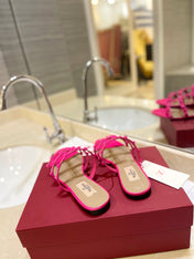 VALENTINO 26S ROCKSTUD CAGED SANDALS IN PINK CALFSKIN