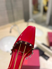 ROCKSTUD SLINGBACK IN CHERRY RED CALFSKIN 50MM