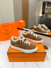 DAY SNEAKER IN BRONZE BROWN SUEDE AND FLEECE LINING