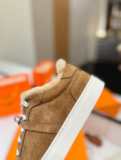 DAY SNEAKER IN BRONZE BROWN SUEDE AND FLEECE LINING