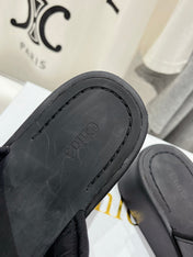 MILA PLATFORM 5 CM IN BLACK NYLON WITH EMBROIDERED LOGO