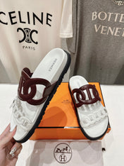 EXTRA SANDAL WHITE MIX BROWN CALFSKIN