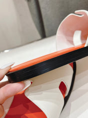 IZMIR SANDAL LIGHT ORANGE MIX WHITE LAMBSKIN