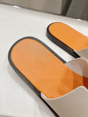 IZMIR SANDAL CREAM WHITE MIX LIGHT ORANGE LAMBSKIN