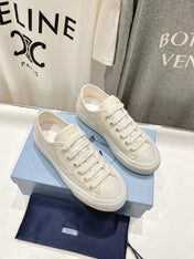 PRA PRINTED COTTON SNEAKERS WHITE CANVAS