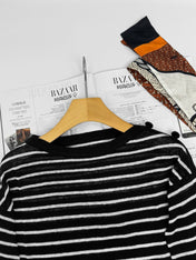 DIOR 25S OFF-SHOULDER STRIPED TOP 550