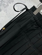 Loewe 25 Pleated Short Skirt Black Polyester Fiber