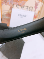 CELINE 25S BELT 25MM WITH ARC DE TRIOMPHE BUCKLE IN SILVER 571498