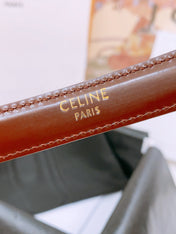 CELINE 25S BELT 18MM WITH ARC DE TRIOMPHE BUCKLE IN BURNT UMBER 571506
