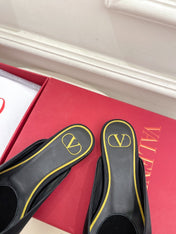 VLogo Bow Mules Women Silk Black