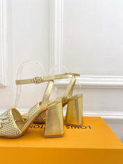 LV WOMEN HIGH SANDAL IN GOLDEN CALFSKIN