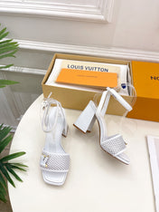 LV WOMEN HIGH SANDAL IN WHITE CALFSKIN