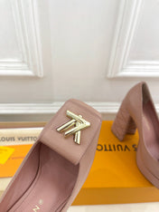 SHAKE MARY JANE HIGH HEEL 12 CM IN CREPE PINK CALFSKIN