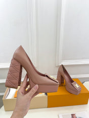 SHAKE MARY JANE HIGH HEEL 12 CM IN CREPE PINK CALFSKIN
