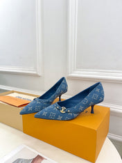 6AM HIGH PUMP 5 CM IN CLASSIC BLUE MONOGRAM DENIM