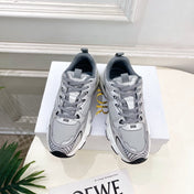 DIOR 26S SNEAKER IN GREY CALFSKIN AND MESH FABRIC